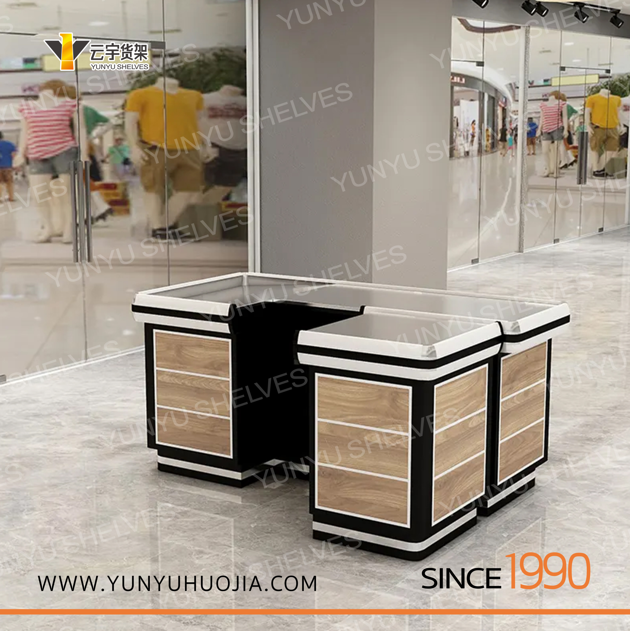 YYKI-023实木超市商店精品店收银台