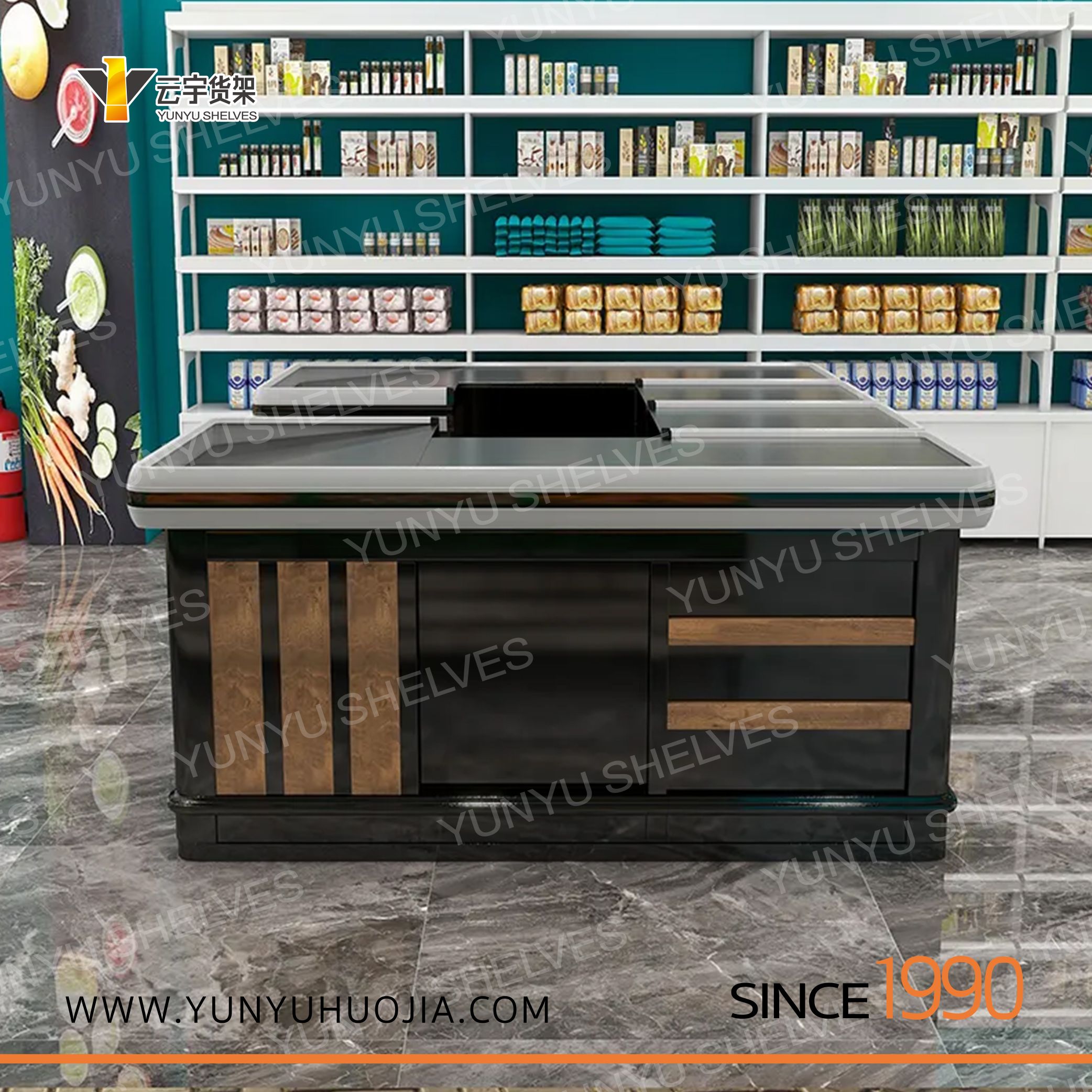 YYKI-022实木超市商店收银台